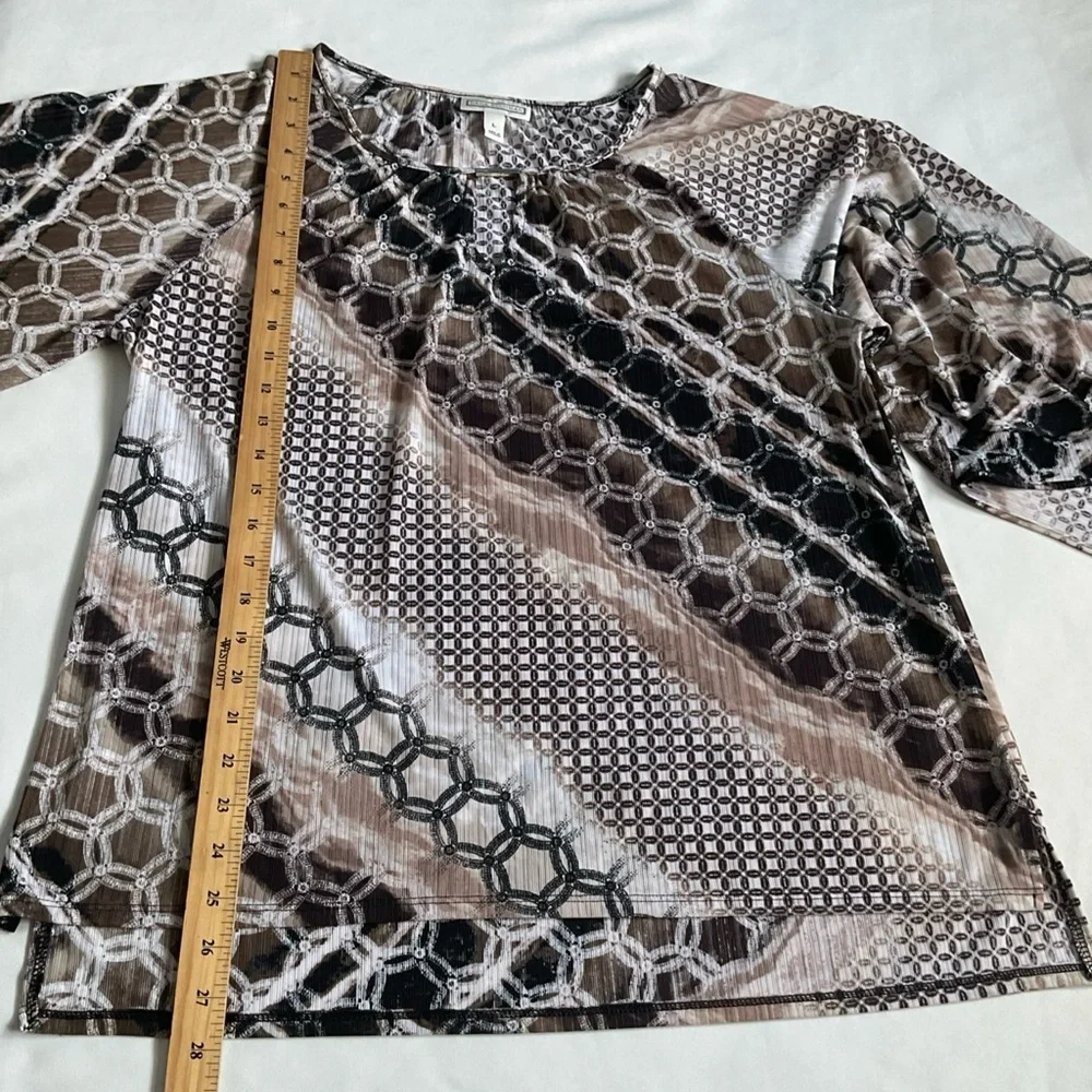 Dana buchman Womens‎ Geométric print blouse Size L